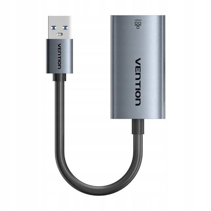 Адаптер USB-A Gigabit Ethernet Vention, 0.15м, сив, алуминий