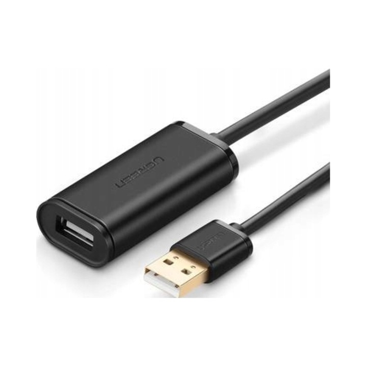 Активен удължителен кабел USB 2.0 Ugreen 10м черен