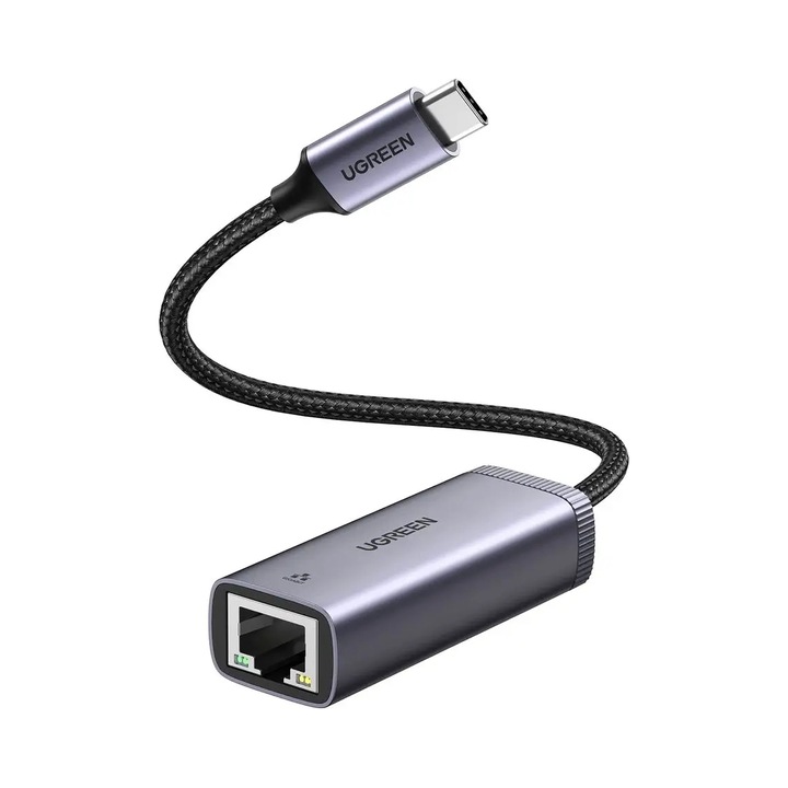 Adaptor retea Ugreen USB-C RJ45 1000 Mbps aluminiu 23x61mm