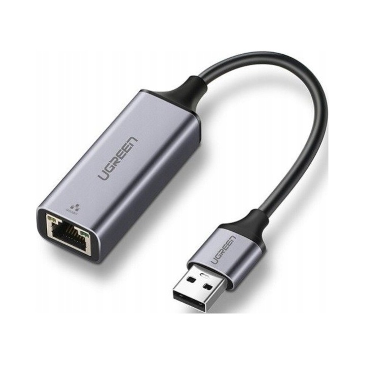 Adaptor retea Ugreen MC209, USB 3.0, Gigabit, argintiu-negru, aluminiu