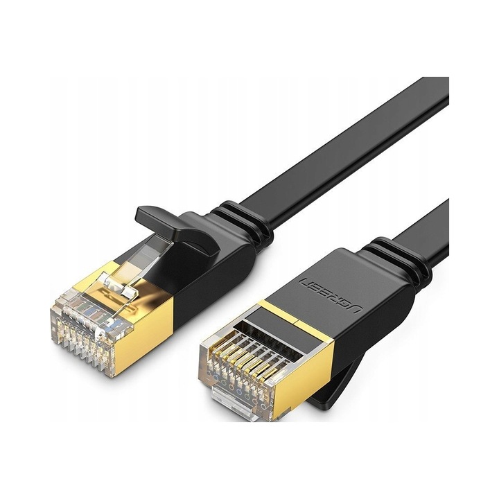 Cablu Ethernet Ugreen Cat7 STP plat negru 10m RJ45