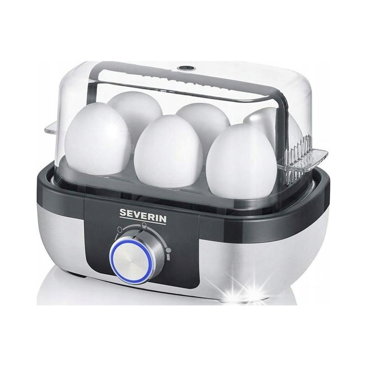 Severin EK 3169 tojásfőző, fekete-ezüst, 6 tojás, 420W