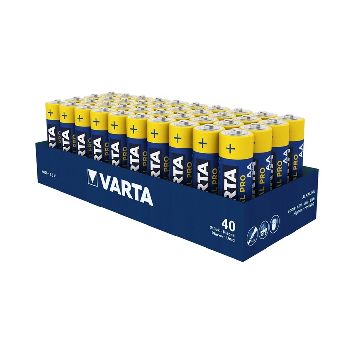 Baterii alcaline Varta Industrial Pro AA 1.5V 2960mAh 14.5x50.5mm set 6 buc