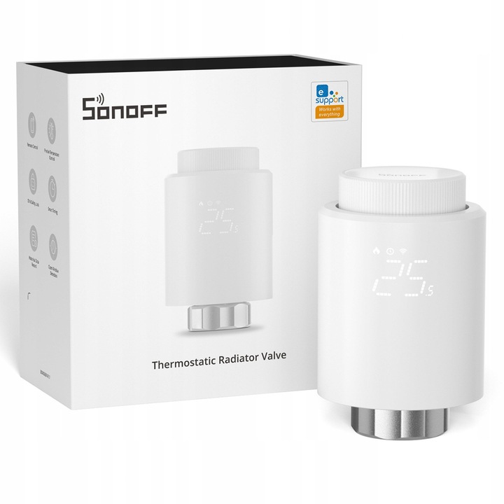 Sonoff GSZ01 ZigBee termosztatikus szelep, automatizálás, fehér, 59.4x59.4x95mm