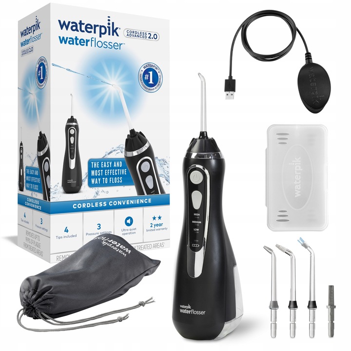 Irigator bucal Waterpik WP-582EU cordless avansat negru 210ml