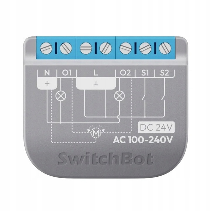 Интелигентен превключвател SwitchBot Relay Switch 2PM, двуканален, бял, 42x36x16mm