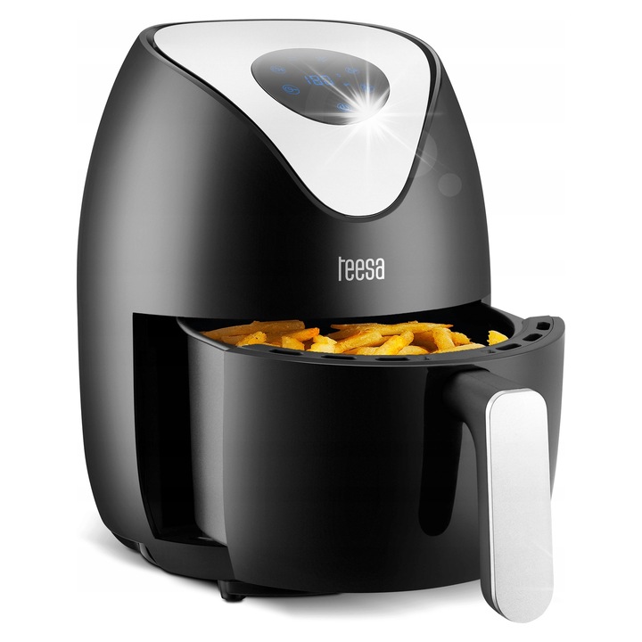 Дигитален фритюрник без мазнина Teesa Digital Air Fryer 1,8л черен 28,8x21x28,1см 1000W