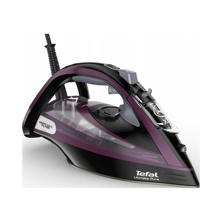 Fier de calcat cu abur Tefal Ultimate Pure FV9835, 3000W, alb, 31.6x15.1x16.3cm