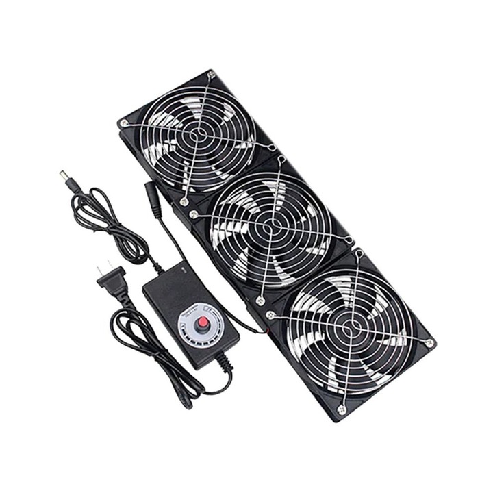 120 mm-es hűtőventilátor, 3000 ford./perc, vezérlő, 12V/220V, szerverekhez és munkaállomásokhoz