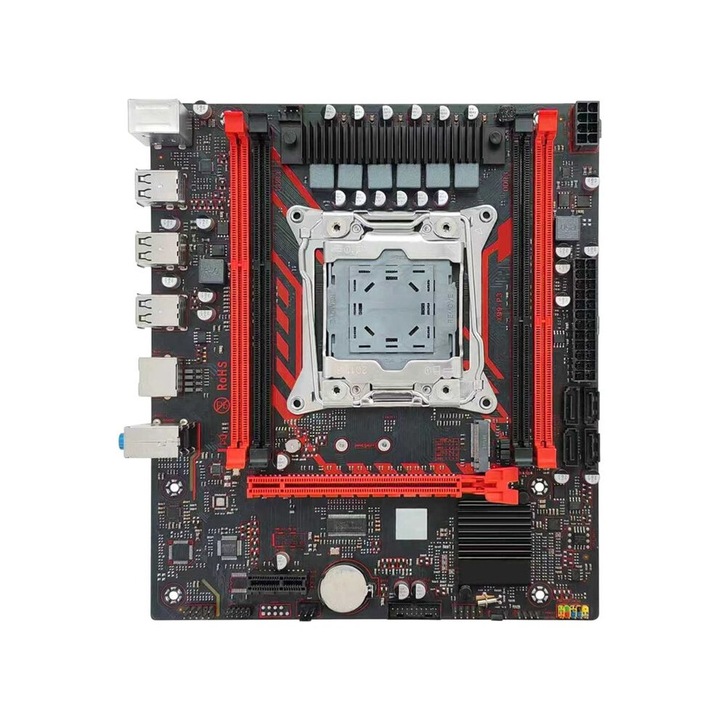 Дънна платка X99 P3, чипсет Q57, 4 слота RAM DDR3, Gigabit Ethernet, черна и червена