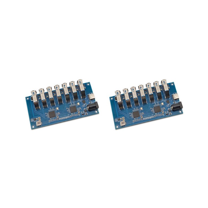 2 modul USB 3.1 elosztó készlet, 1-től 7-ig, 7 portos, kék