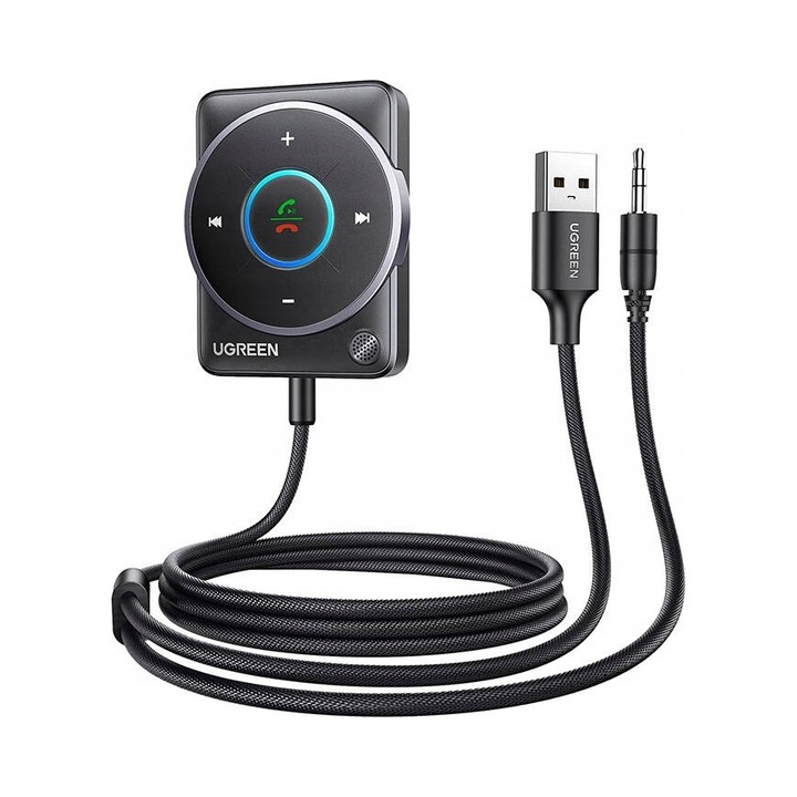 Adaptor auto Bluetooth 5.4 Ugreen CM723 cablu impletit RGB 18x10x1,7cm