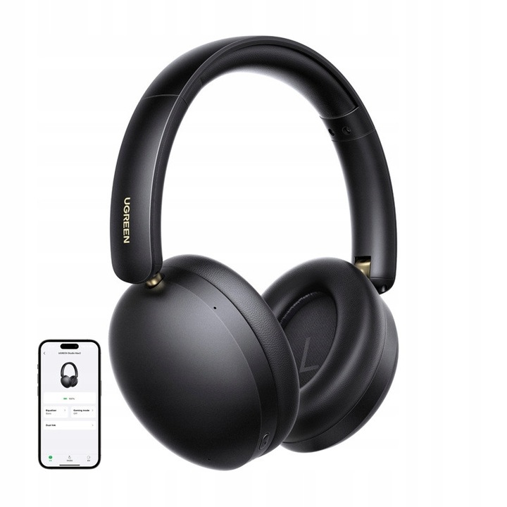 Ugreen Studio Max2 vezeték nélküli fejhallgató, Bluetooth 5.4, 80 óra üzemidő, fekete, 201x183x84mm