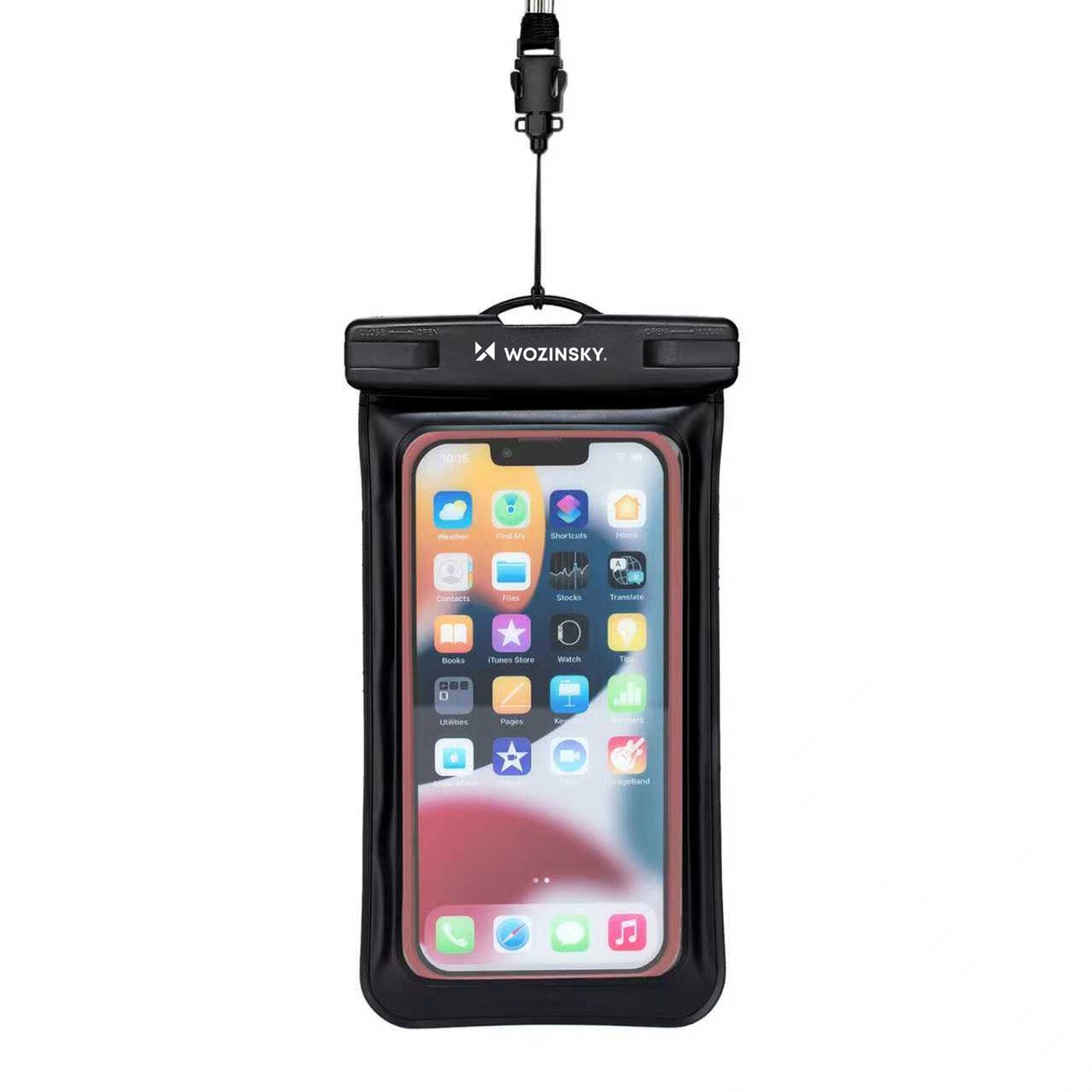 Etui waterproof pentru telefon, Wozinsky WWE-01, PVC, 187x110mm, negru