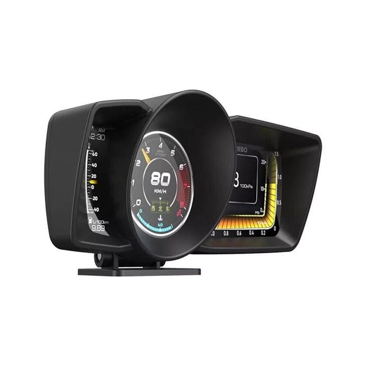 Afisaj HUD AP-7 OBD GPS, sistem dublu, suport rotativ, 12V, 3000x3000