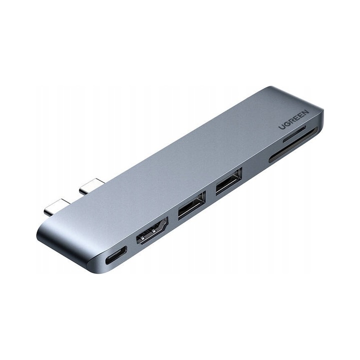 Адаптер хъб USB-C Ugreen CM380, 6 в 1, многоцветен, 10x5x2см