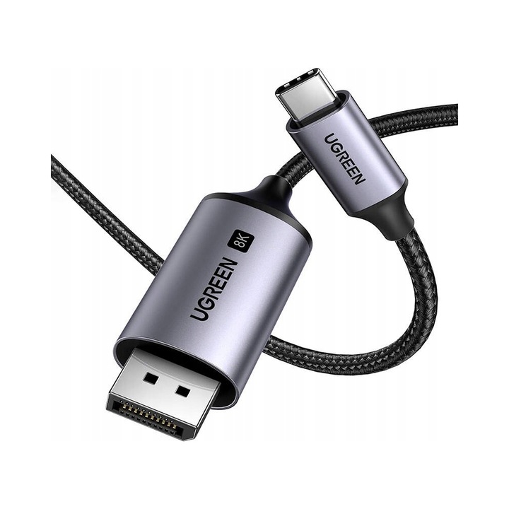 Кабел Ugreen USB-C DisplayPort 8K 60Hz черен 2м