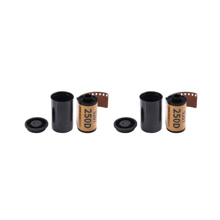 Set 2X Film D'Impression Color 35 mm, 12 EXP, negru, pentru aparat foto 135