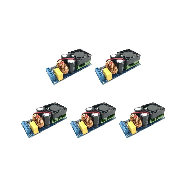 Set 5X amplificatoare de putere digitale mono HIFI 500W, 58-70V, 98x43x30mm, albastru