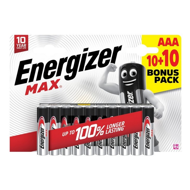 Baterii Energizer Max AAA LR03, set 20 buc
