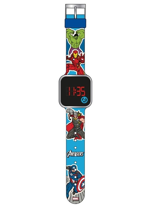 Gyermek karóra The Avengers, LED, 33mm, műanyag, tokkal