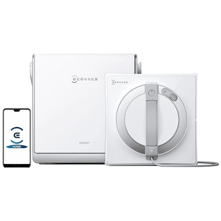 Robot de spalat feronerie Ecovacs Winbot W2 Pro Omni, alb, 110 minute autonomie, 30x40cm minim dimensiune fereastra
