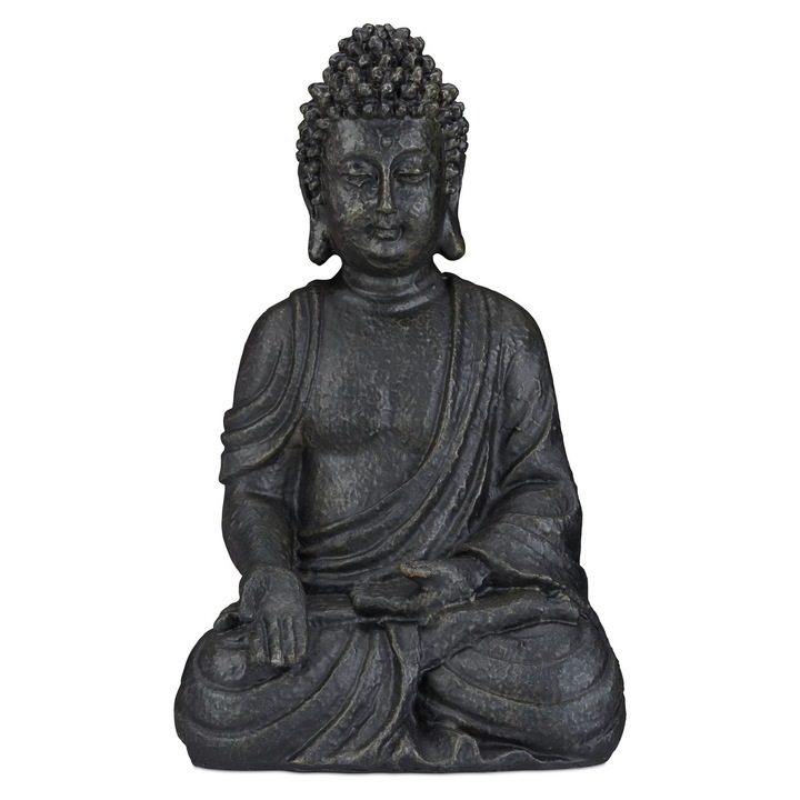 Buddha szobor belső békéhez és erőhöz, Relaxdays, 40x24x15cm, polirezin, többszínű
