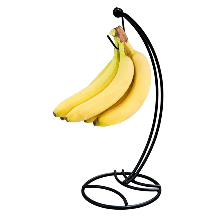Suport pentru banane Relaxdays, metal negru, 33.5x15cm