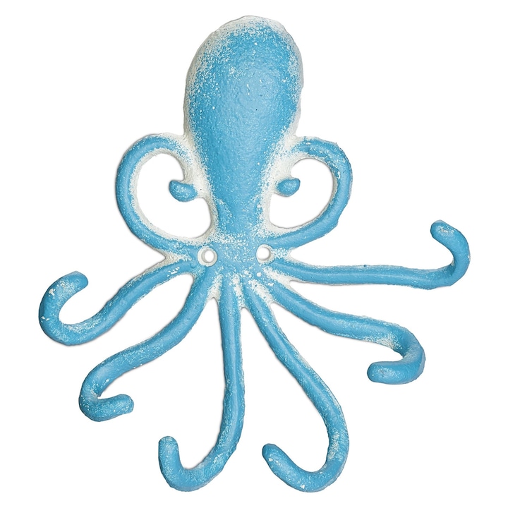 Relaxdays fogas, polip design, világoskék, 16.5x15.5x4 cm, 6 kampó