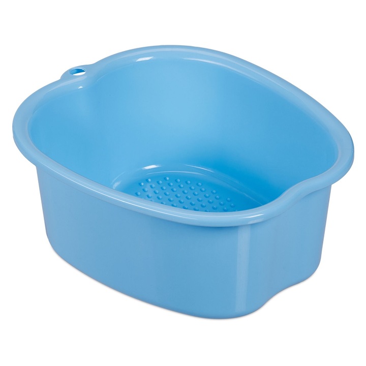 Bazin de picioare Relaxdays, plastic, 15x33x38 cm, capacitate 10 litri, culoare albastra