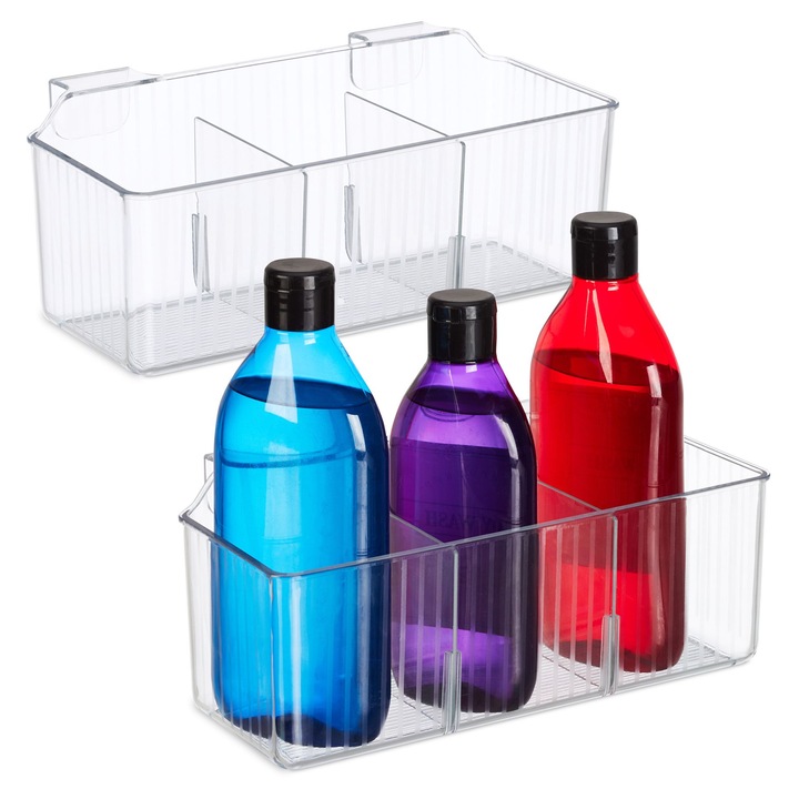 Set 2 Organizatoare Suspendate pentru Usi, Relaxdays, Transparent, 10x12.5x25.5 cm