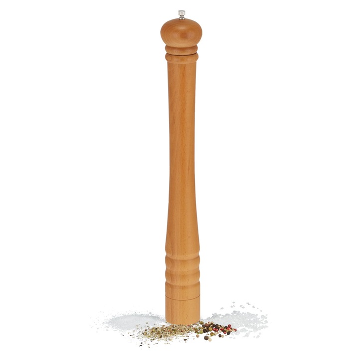 Rasnita de sare si piper Relaxdays XXL, lemn de fag, 51.5x6cm, design clasic, mai multe culori disponibile