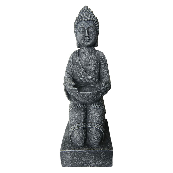 Buddha szobor, Relaxdays, 43x16x15cm, polirezin, időjárásálló