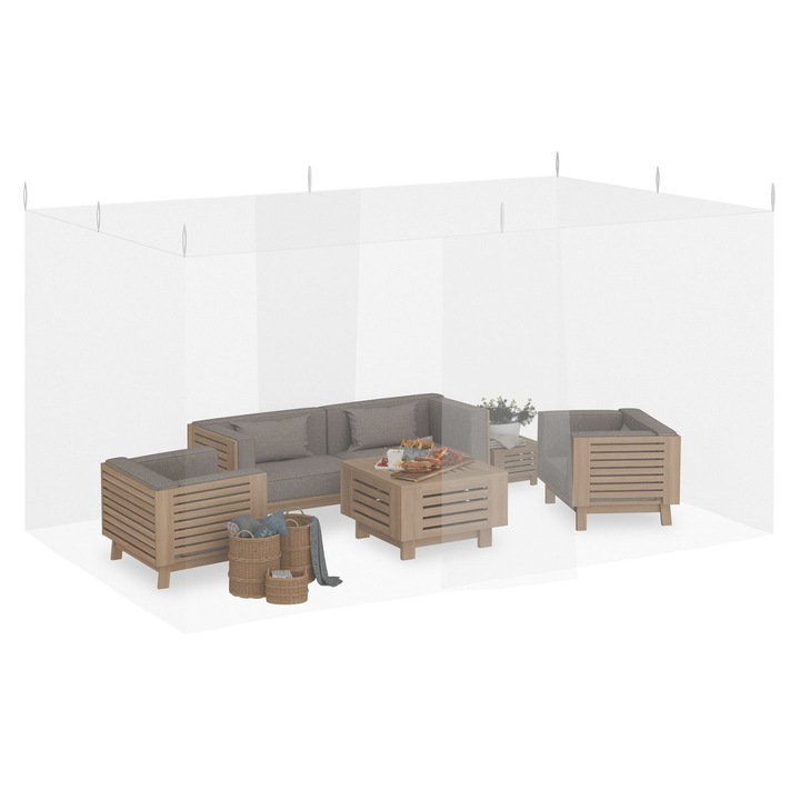 Plasa de tantari Relaxdays, alb, 250x500x300 cm, pentru interior si exterior