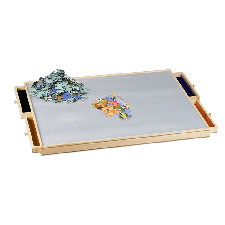 Relaxdays puzzle tábla 4 fiókkal, 4.5x63.5x78.5 cm, többszínű