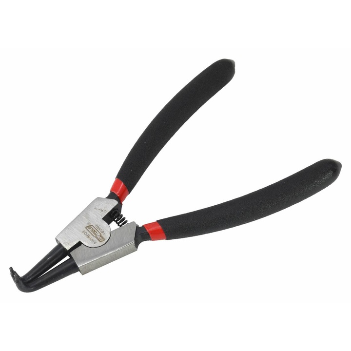 Клещи за зегерки AWTools 160мм, от Cr-V стомана, външни, ергономична извивка
