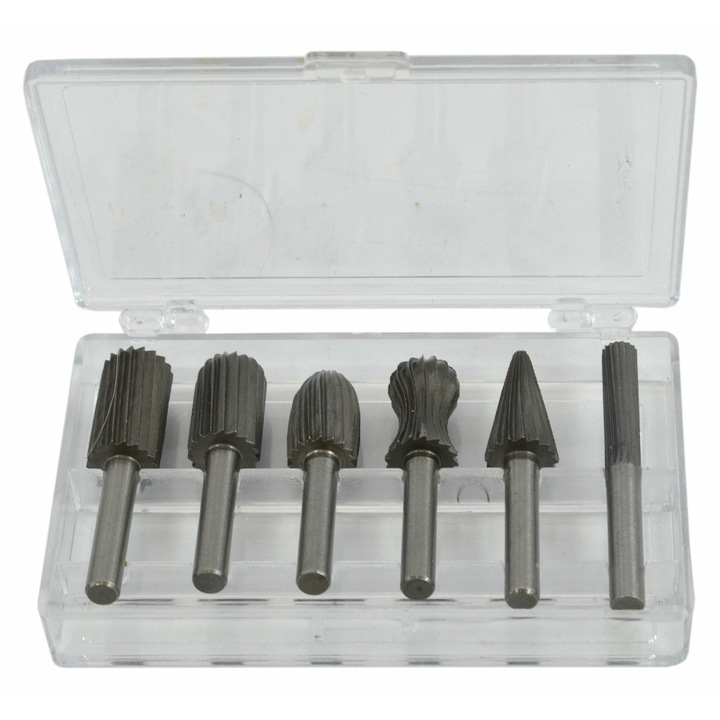 Set 6 freze tragatoare pentru metal, AWTOOLS, 6mm, HSS
