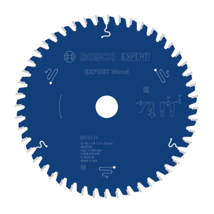 Panza fierastrau circular Bosch EXPERT Wood 2608902218, 165 x 1,8