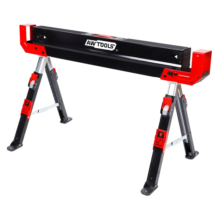 Kobylka workshop AWTOOLS, inaltime reglabila 62-82cm, capacitate maxima 1200kg, dimensiuni 108.5x52-69x61.8-82cm