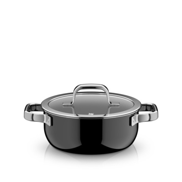 WMF Fusiontec Mineral Pro fazék 20cm 2,4l, fekete, minden főzőlaphoz, üvegfedővel