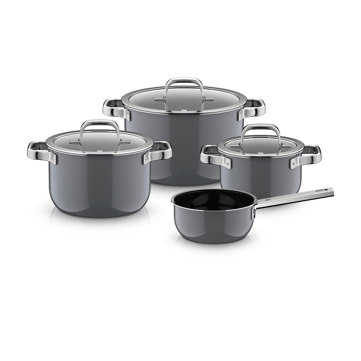 Set 4 oale Platinum Fusiontec, 16x20x24cm, platina