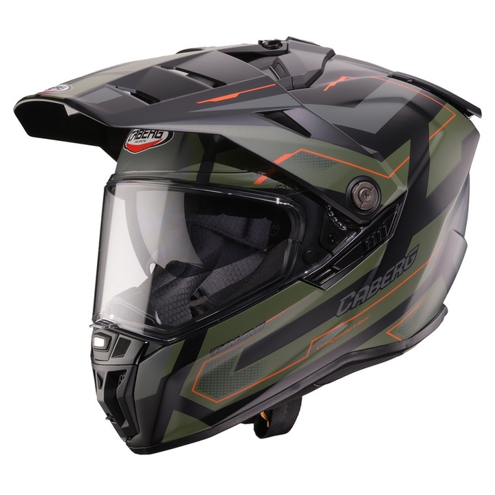Casca adventure/off road Caberg model Tanami SV Ranger N6 negru/verde military/portocaliu mat Pinlock ready - lentila Pinlock inclusa - Negru/verde military/portocaliu mat, S (55/56cm)