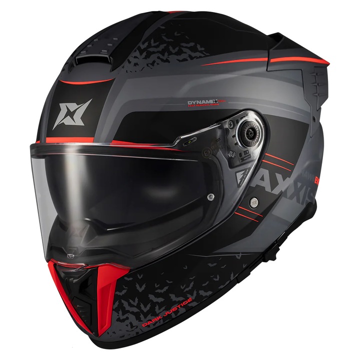 Casca integrala Axxis Hawk Evo SV Dark Justice C1 gri mat (ochelari soare integrati) - tip viziera: MT-V-31 - Gri mat, S (55/56cm)