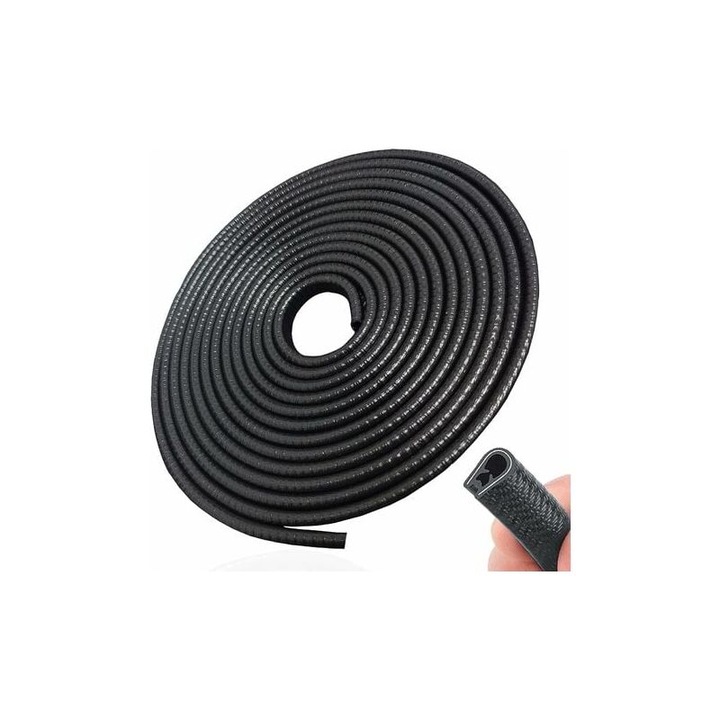 Protector de margine pentru usa masinii, 5M, cauciuc negru, instalare fara adeziv, rezistent la intemperii