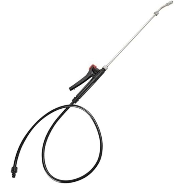 Lance de udare, aparat pentru stropit gradina, inox, 1.1m furtun, negru si rosu