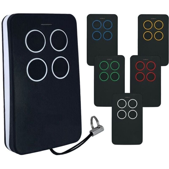 Telecomanda universala pentru porti automate, multi-frecventa, 4 coduri, rosie, 6.4x3.3x1.2cm