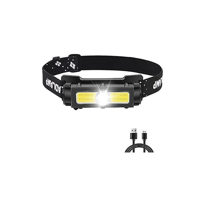 Lanterna LED reincarcabila 1000 lumeni, 7 moduri, lumina rosie si alba, 116g, pentru camping si pescuit