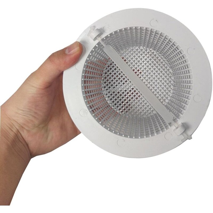 Kosár skimmerhez/előszűrőhöz medencéhez, 16 cm, ABS-ből, fogantyúval és nagyon finom lyukakkal, nagy kapacitású, fehér, 1 db