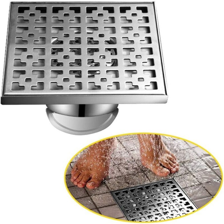 Sistem de scurgere, scurgere exterioara, 15x15cm, inox, usor de curatat