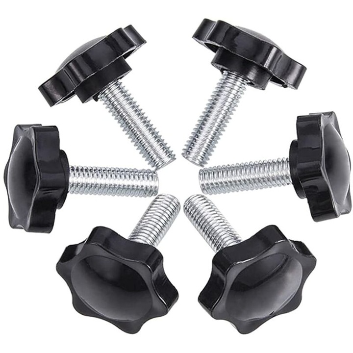 Set 6 suruburi M8x25mm cu cap plastic, rezistente la impact, pentru utilizare manuala